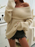 'Clarimond' Drop Shoulder Oversized Knit Sweater - Celes Fashion